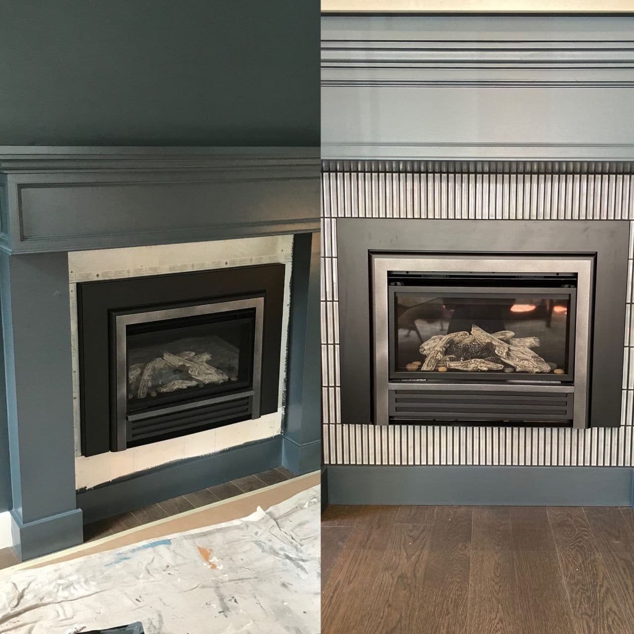 Stacked Stone Fireplace — Hand-cut feature hearth